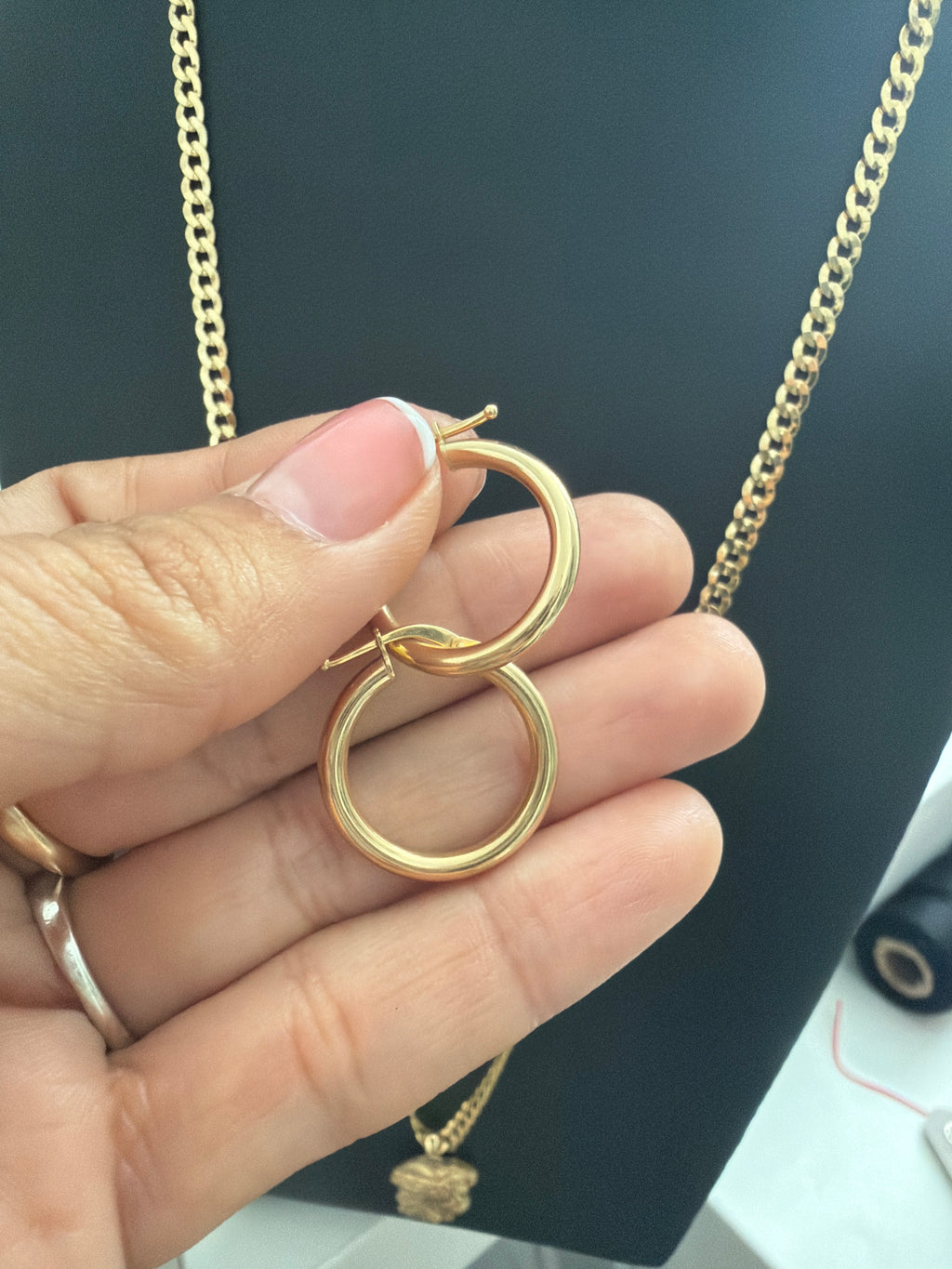 Cadena cubana más dije rostro de Jesús y argollas