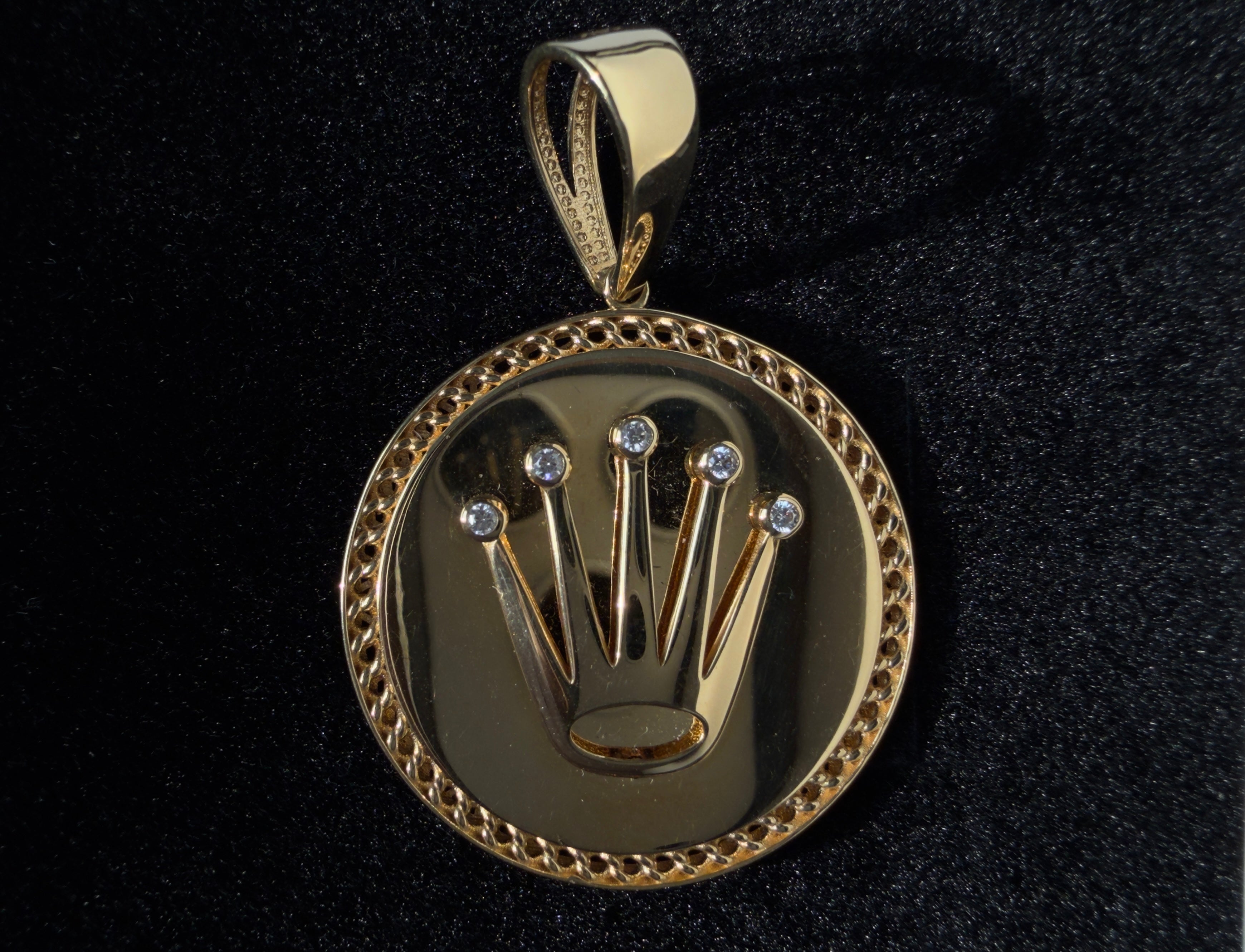 Dije R.X Zirconia Blanca Oro 18K Italiano 11.05  g