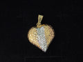 Dije Corazon Oro Blanco y Amarillo 18K Italiano