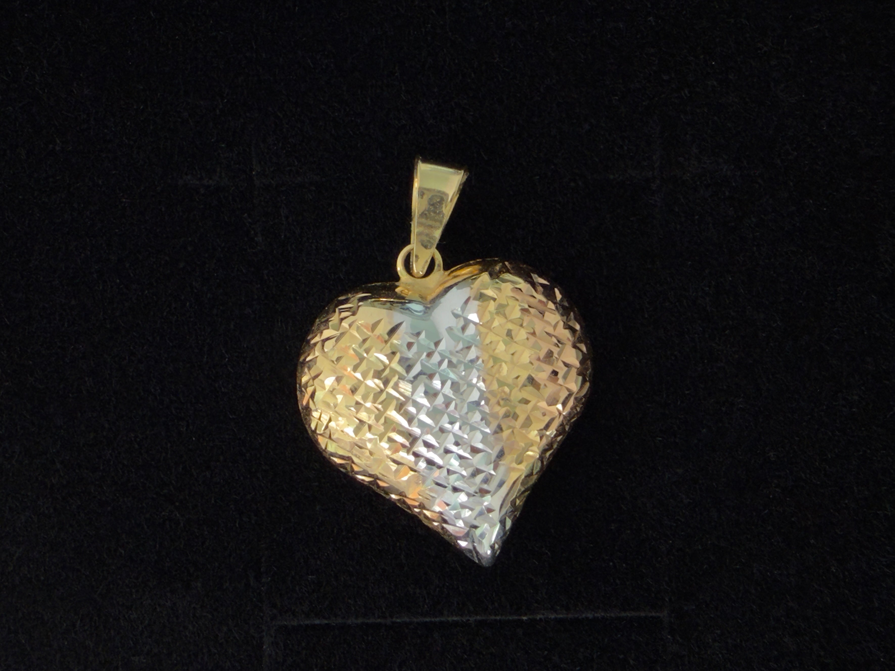 Dije Corazon Oro Blanco y Amarillo 18K Italiano
