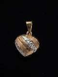 Dije Corazon Oro Rosa y Blanco 18K Italiano 0.85 g