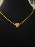 Dije Corazon Zirconia Blanca Oro 18K Italiano 1.07 g
