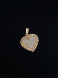 Dije Corazon Zirconias Blancas en oro 18K Italiano Ley 750 1.48 g