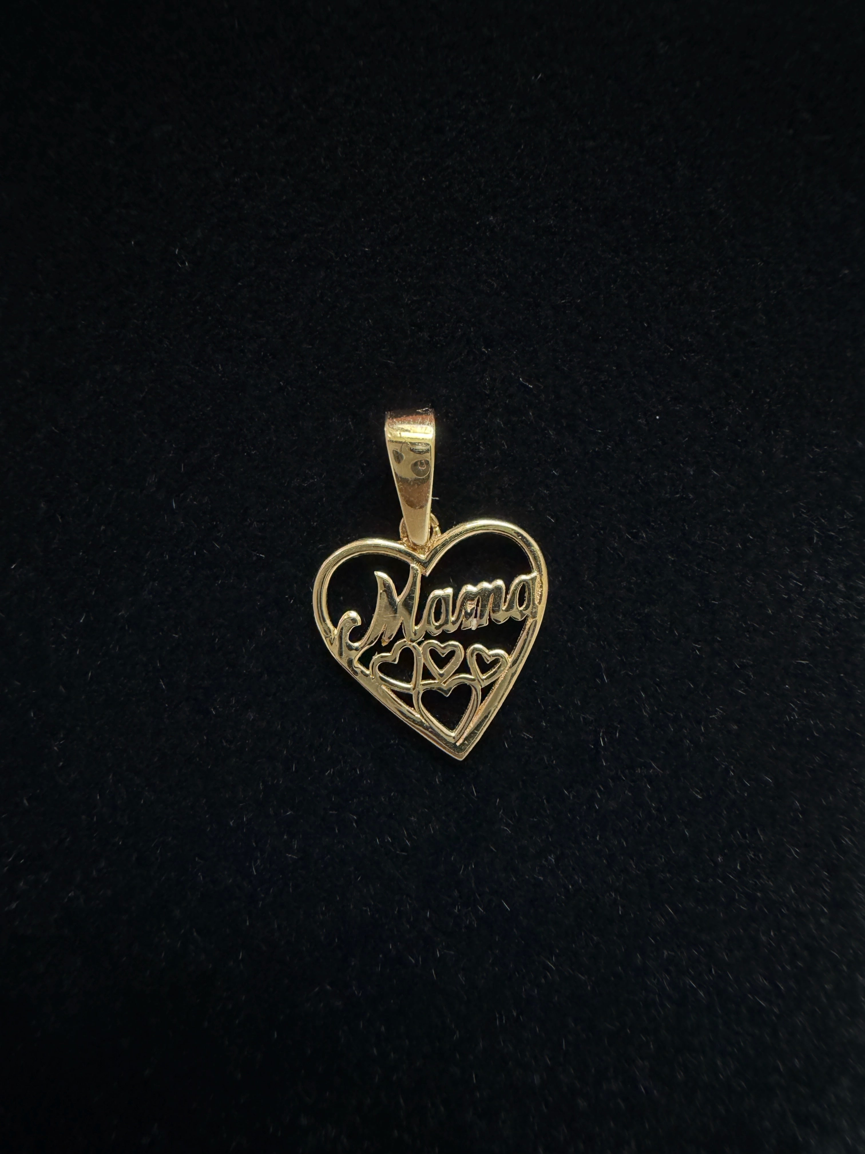 Dije Corazon Mamá Oro 18K Italiano 0.75 g