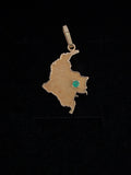 Dije Colombia Esmeralda Oro 18K Italiano 1.73  g