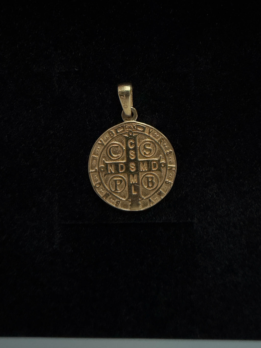 Dije Medalla San Benito Maria Oro 18K Italiano 2 g