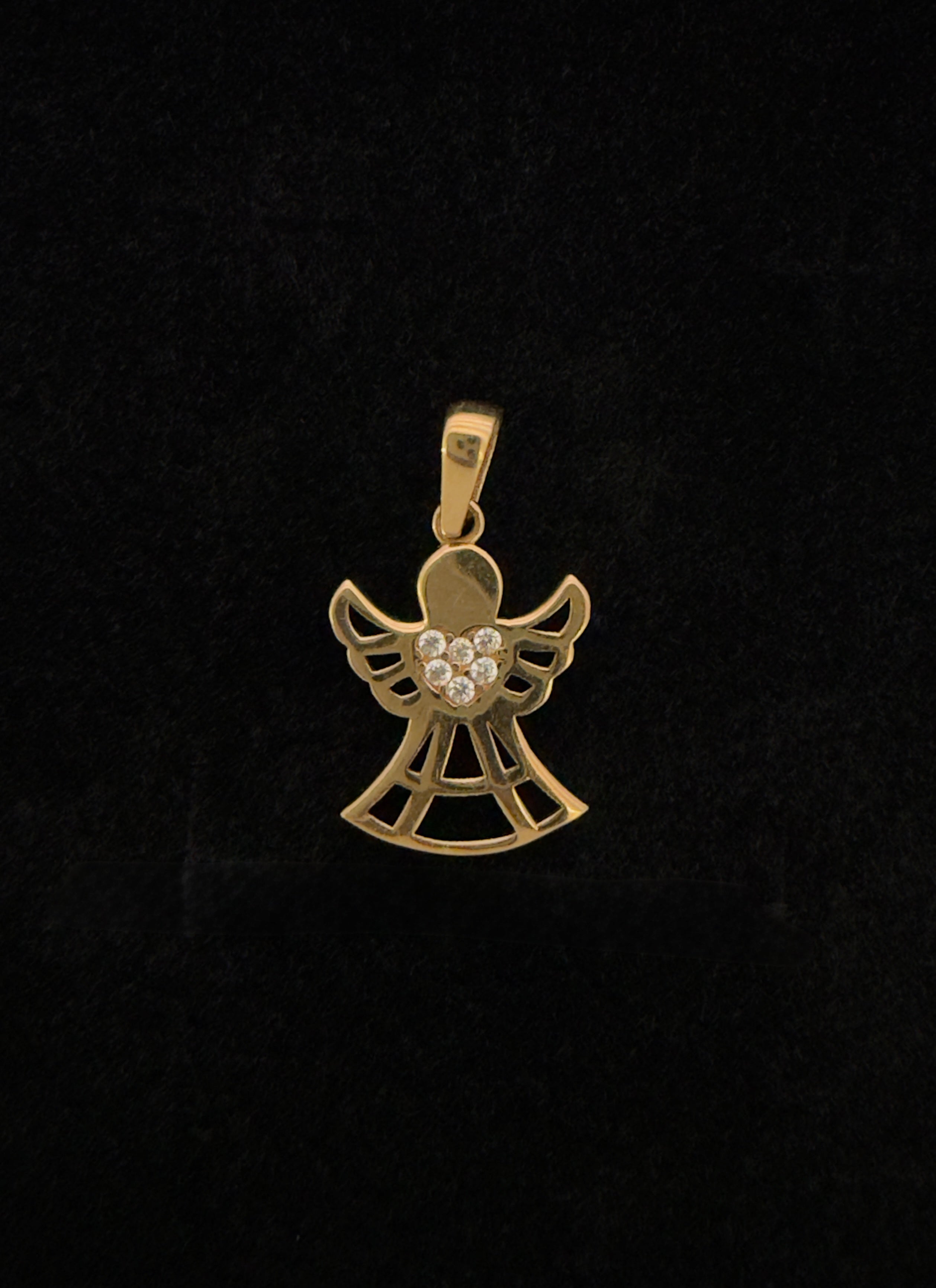 Dije Angel Zirconia Blanca Oro 18K Italiano 0.78 g