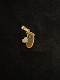 Dije Huella Zirconia Blanca Oro 18K Italiano 1 g