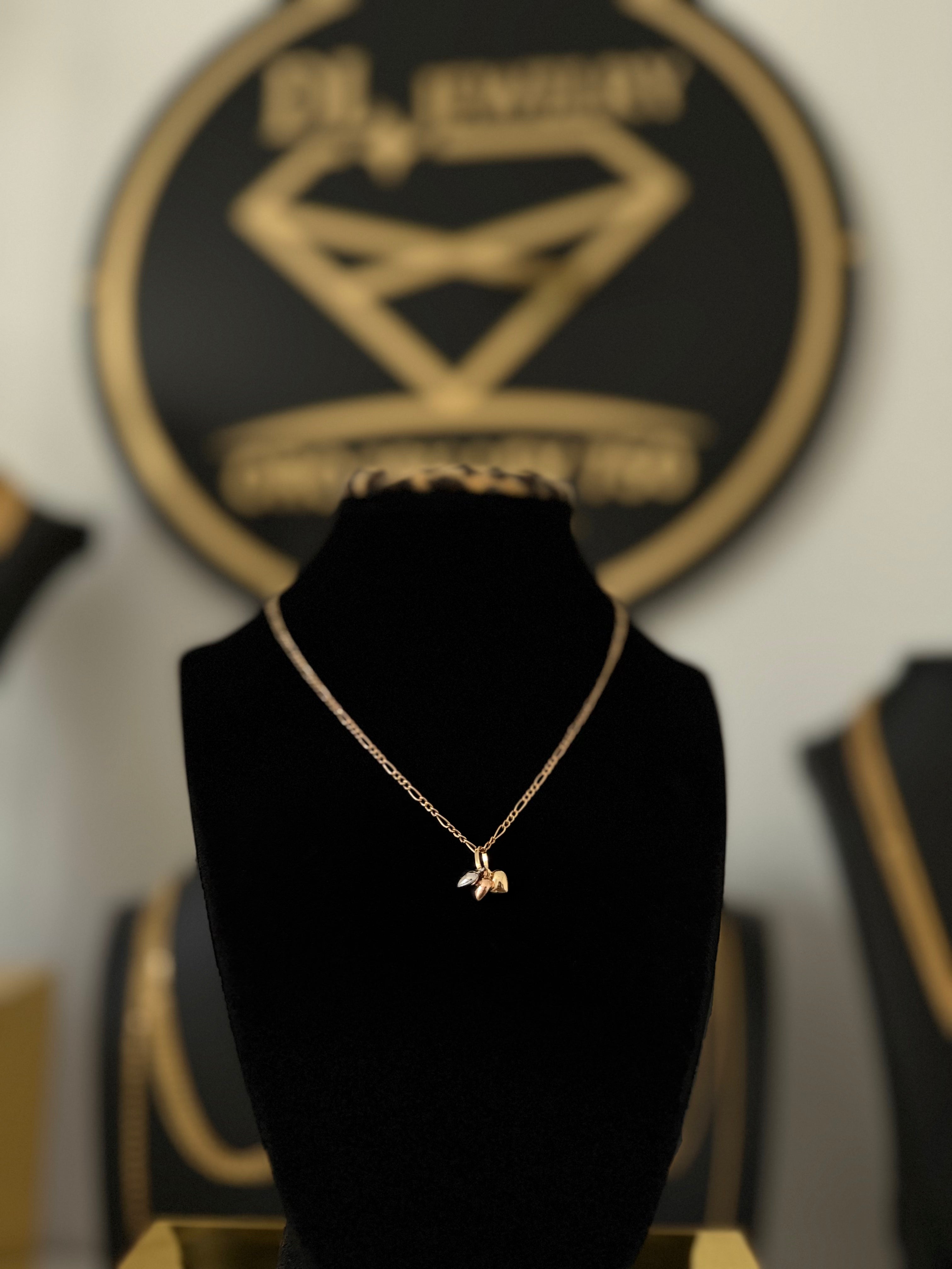 Dije Corazon 3 Colores Oro 18K Italiano 0.95 g