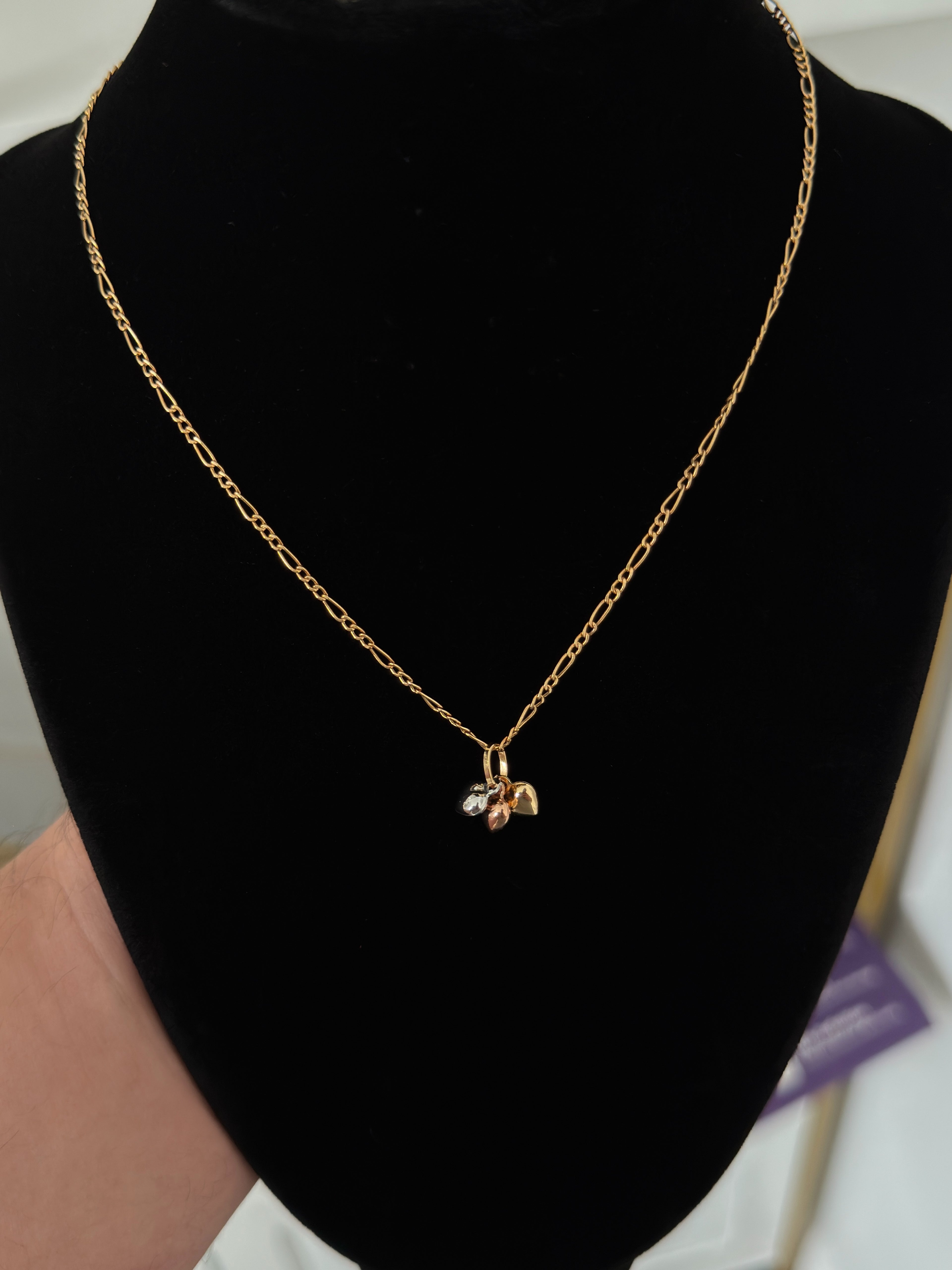 Dije Corazon 3 Colores Oro 18K Italiano 0.95 g