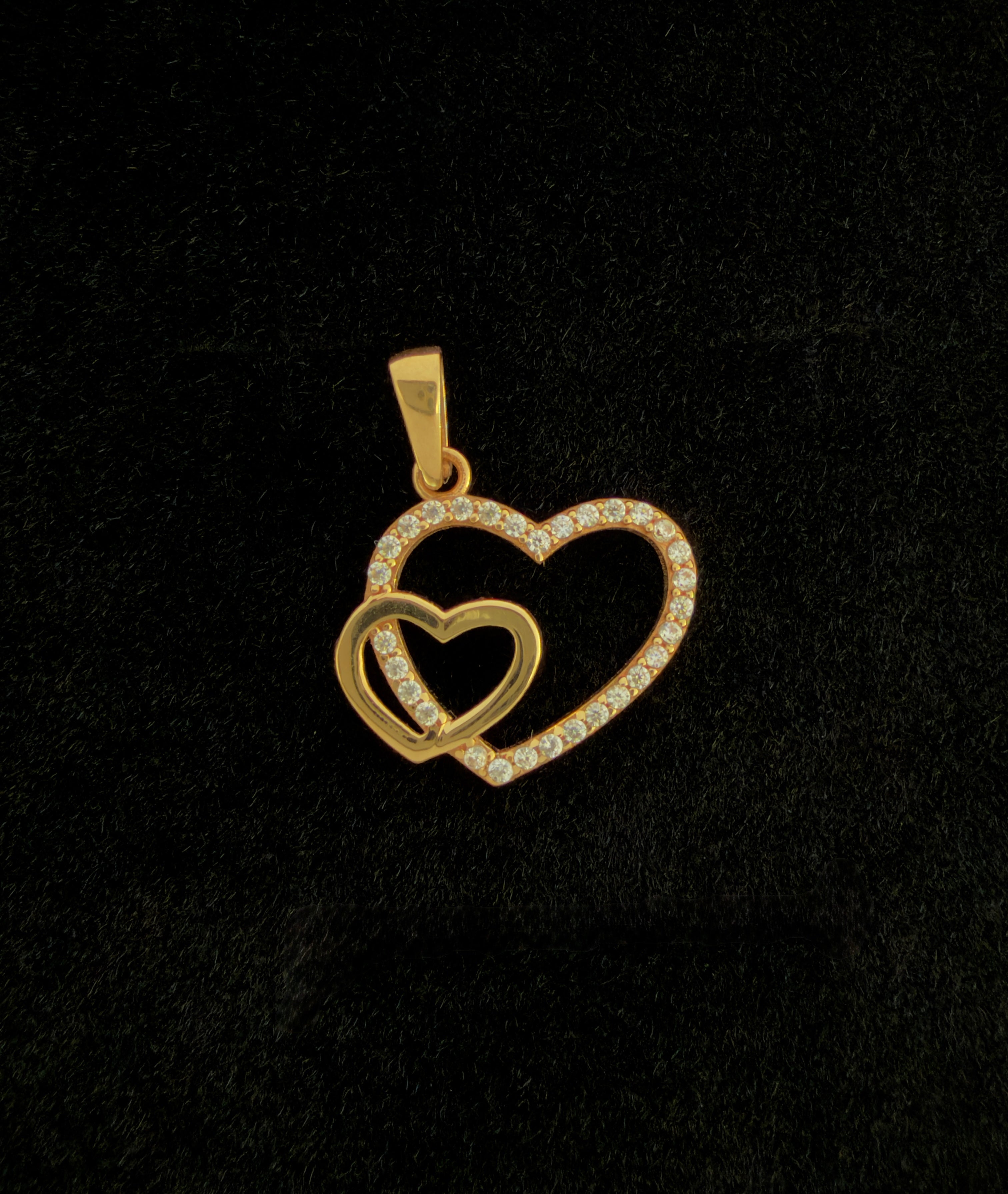Dije Corazon Zirconias Blancas Oro 18K Italiano 1.25 g