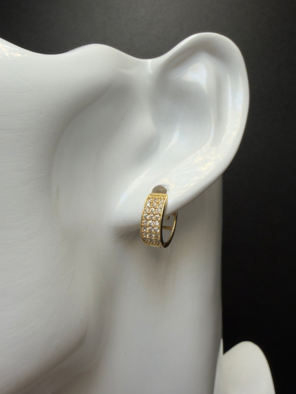 Argollas - Candongas zirconia blanca Oro 18K Italiano