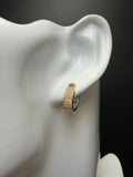 Argollas - Candongas zirconia blanca Oro 18K Italiano