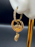Argollas - Candongas Corazon Zirconias BlancasOro 18K Italiano 2 g