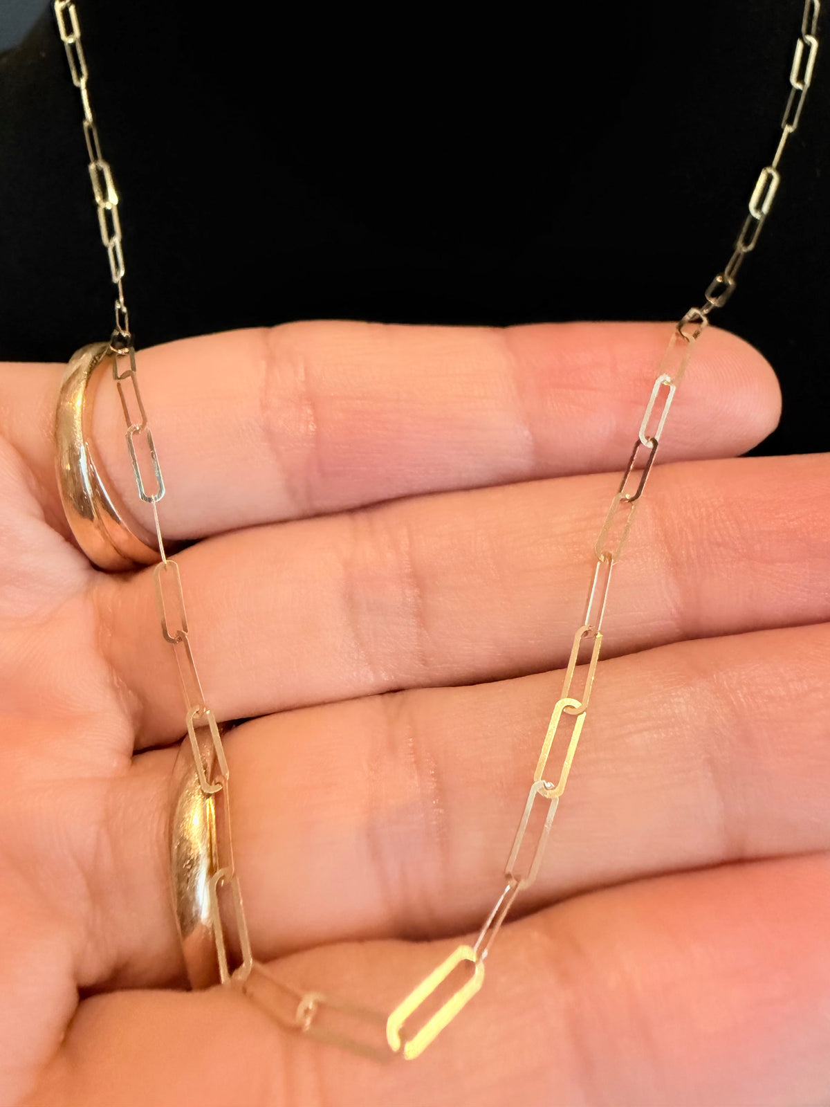 18K Gold Paperclip Chain Necklace – For Women