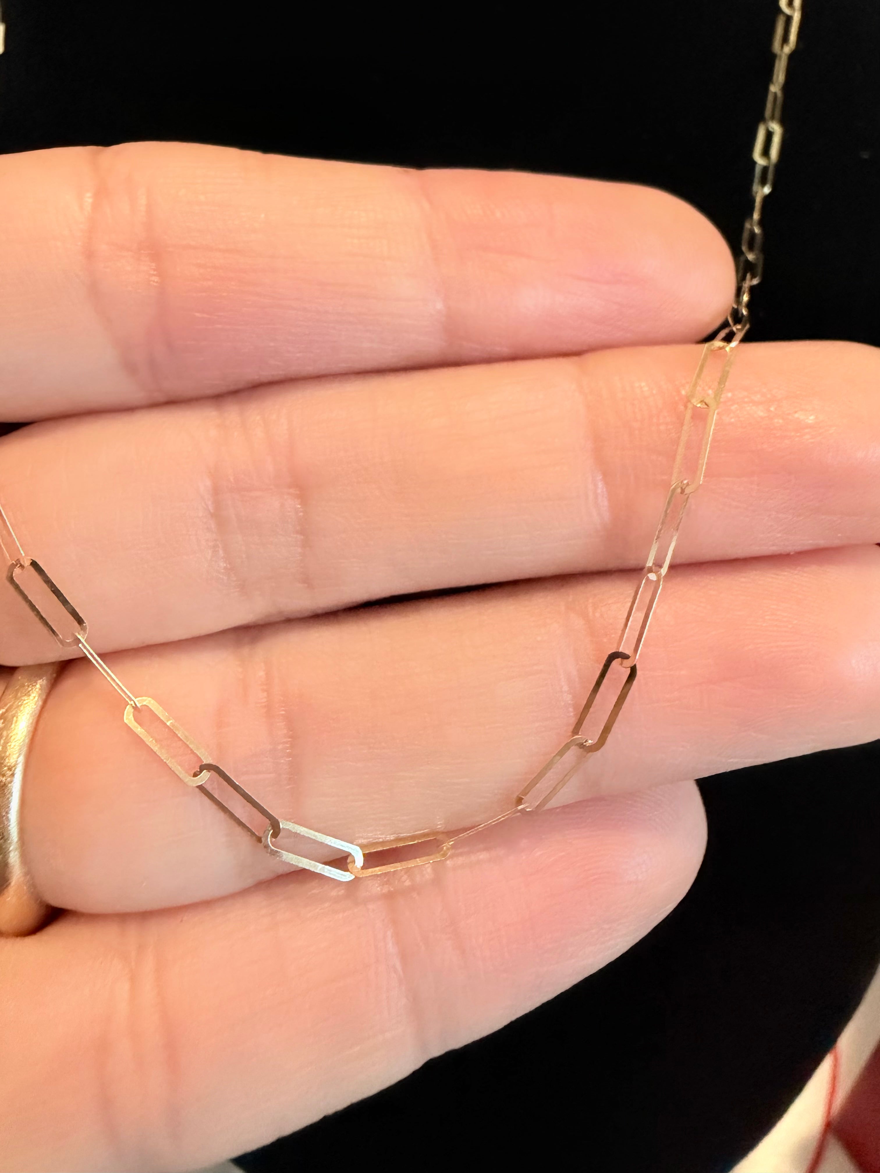 18K Gold Paperclip Chain Necklace