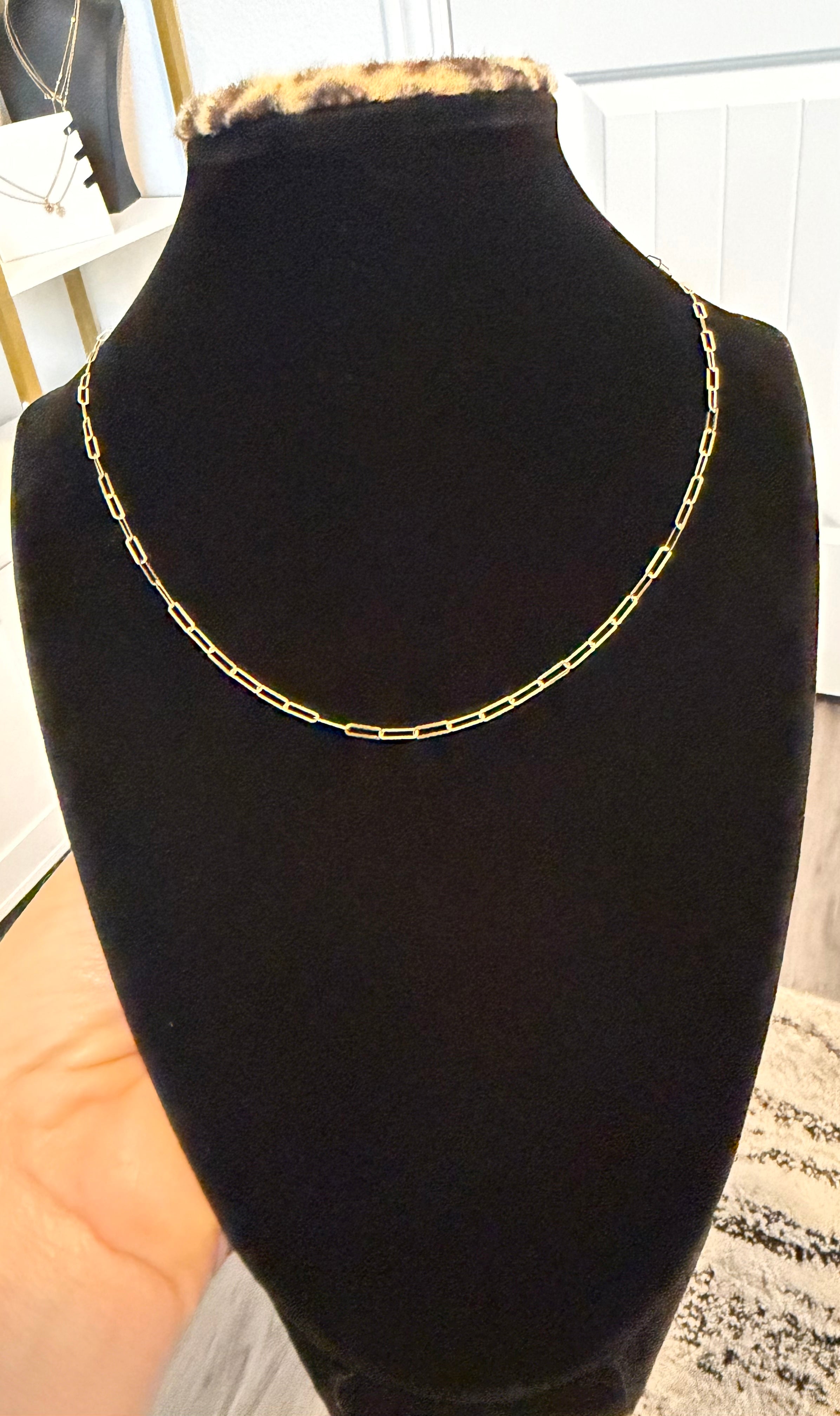 18K Gold Paperclip Chain Necklace