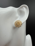 Aretes - Topos Flor Oro 18K Italiano 1.80 g