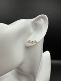 Aretes - Topos Oro Smile Zirconia Blanca 18K Italiano  1.48 g