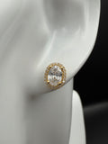 Aretes - Topos Oro Zirconia Blanca 18K Italiano 2.46 g