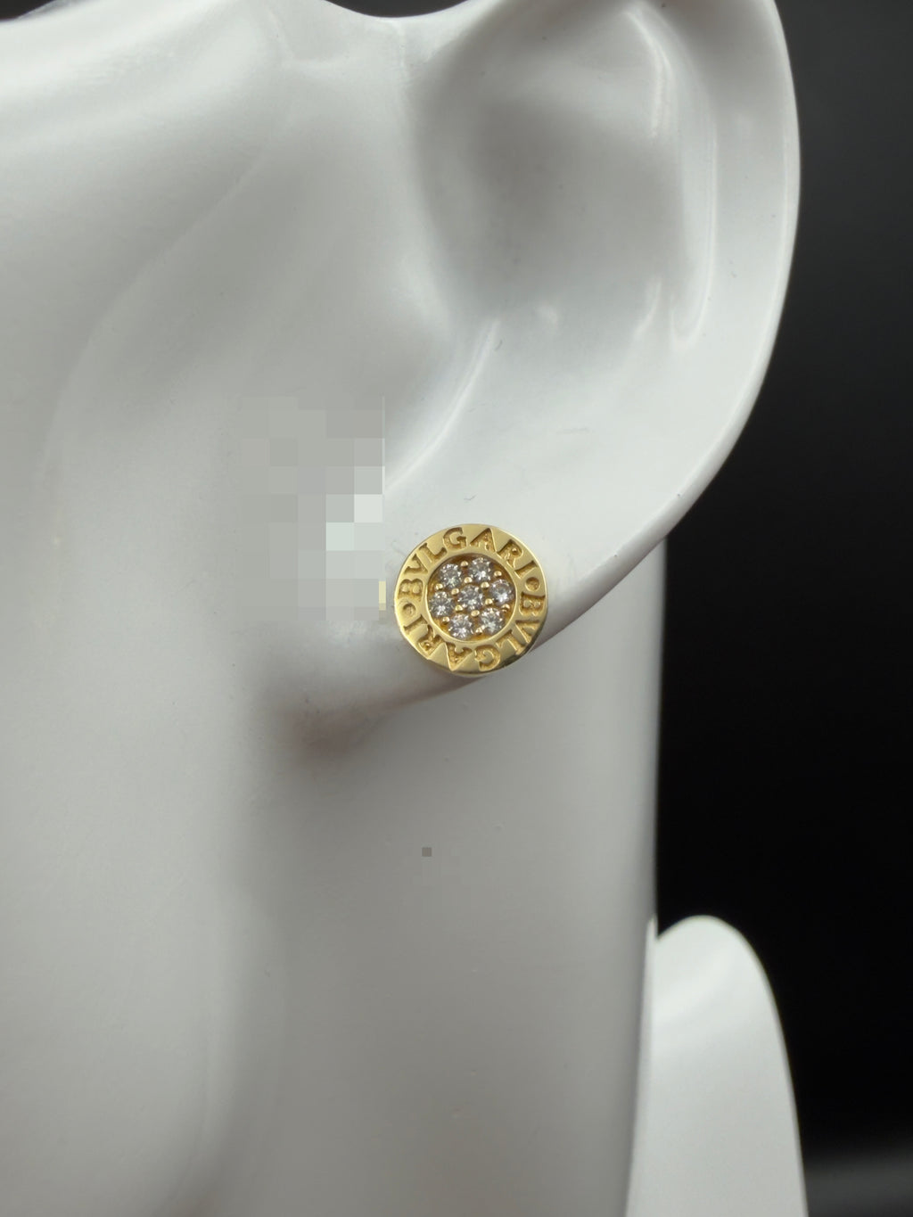 Aretes - Topos B Zirconias Blancas Oro 18K Italiano 1.95 g