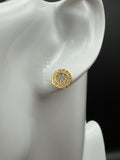 Aretes - Topos B Zirconias Blancas Oro 18K Italiano 1.95 g