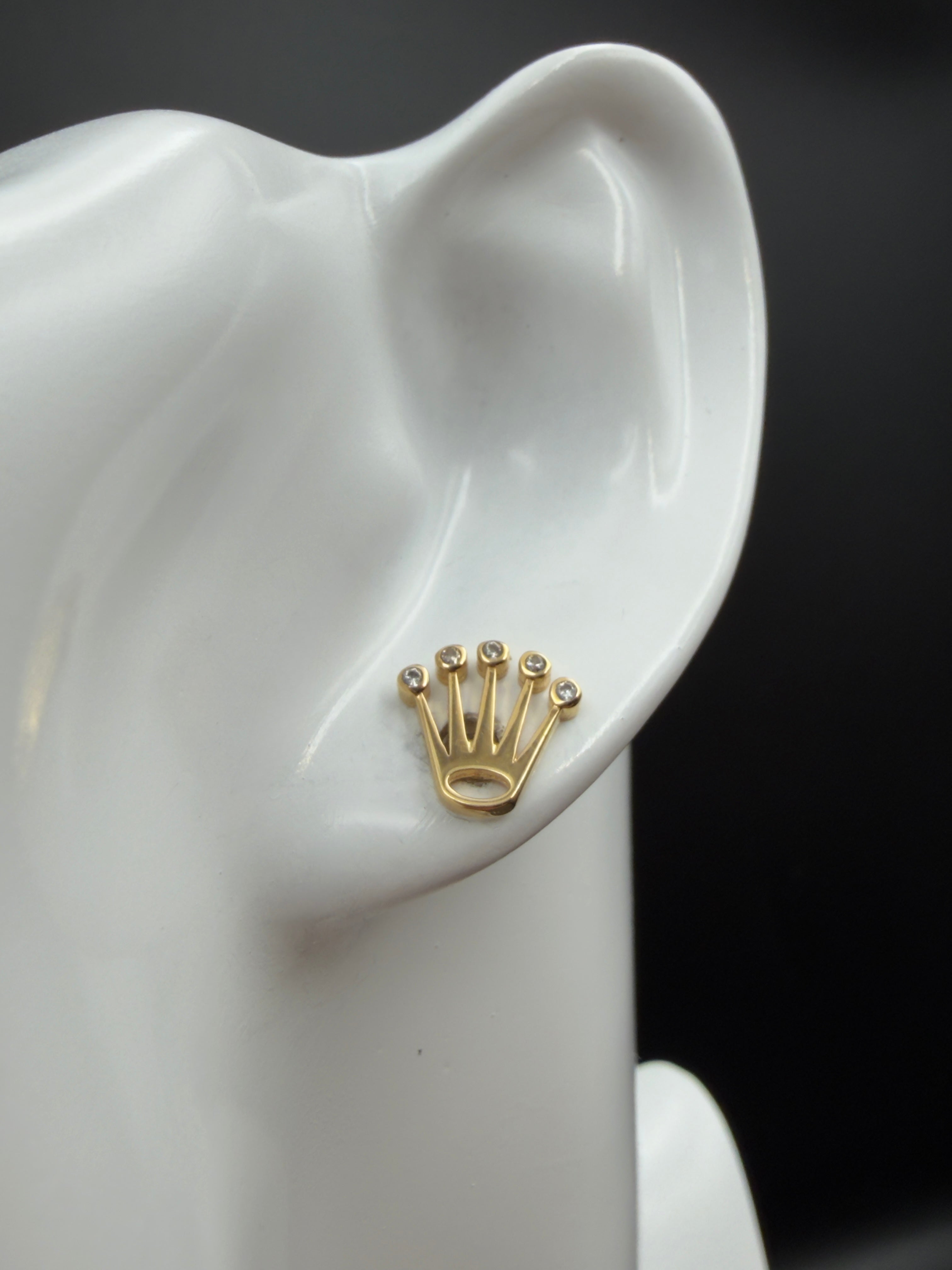 Aretes - Topos R.X Zirconias Blancas Oro 18K Italiano 1.77 g