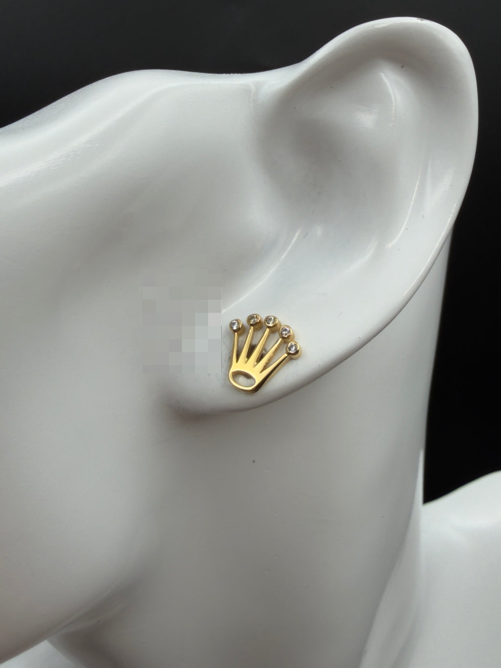 Aretes - Topos R.X Zirconias Blancas Oro 18K Italiano 1.77 g