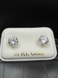 Aretes - Topos Zirconia Blanca Oro 18K Italiano