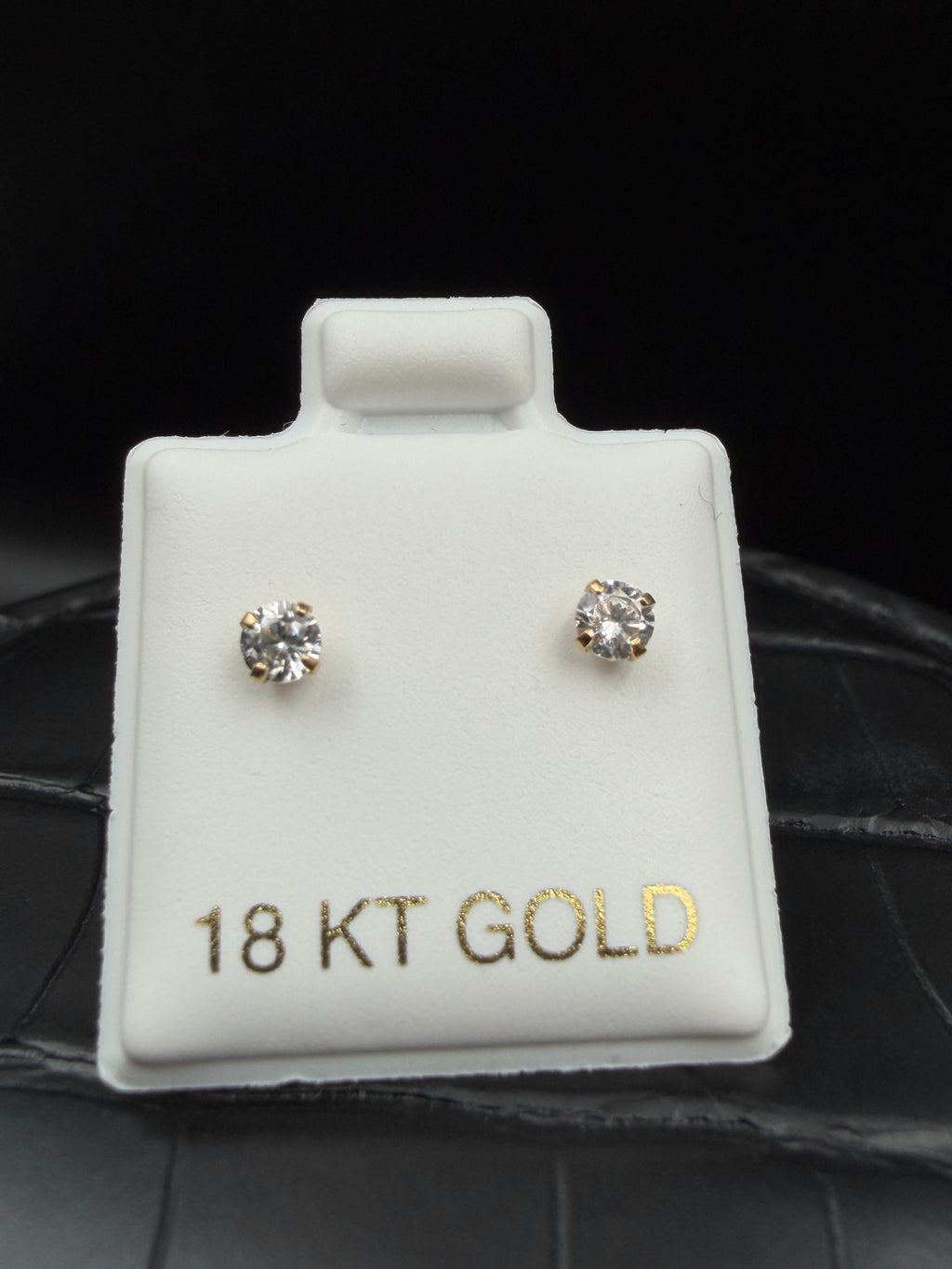 Aretes - Topos Zirconia Blanca Oro 18K Italiano