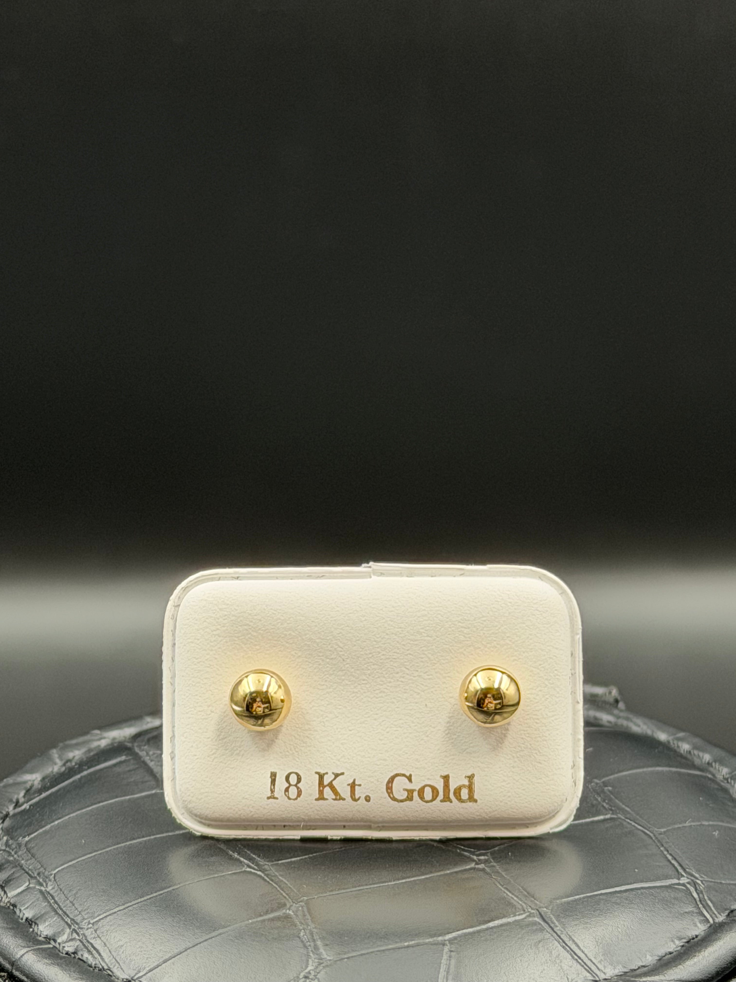 Aretes - Topos Redondo Oro 18K Italiano