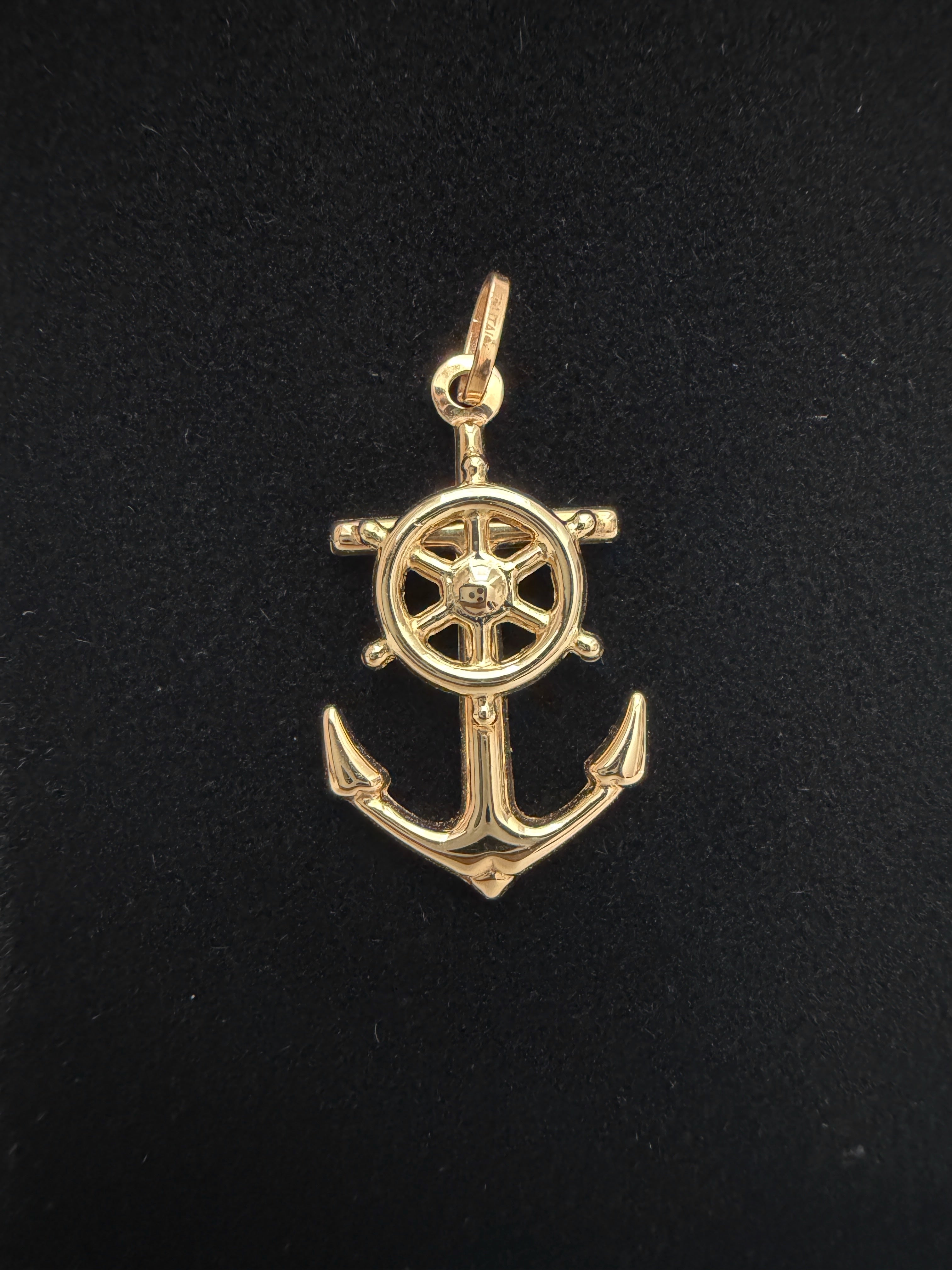 Dije Ancla Timón Oro 18K Italiano 1.08 g
