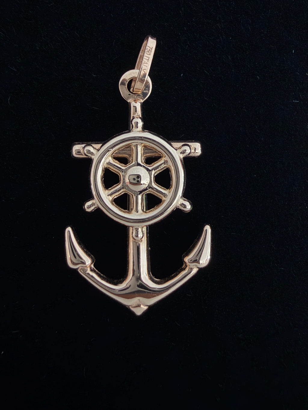 Dije Ancla Timón Oro 18K Italiano 1.08 g