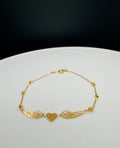 Pulsera Corazon Alas Angel Oro 18K 1.39 g