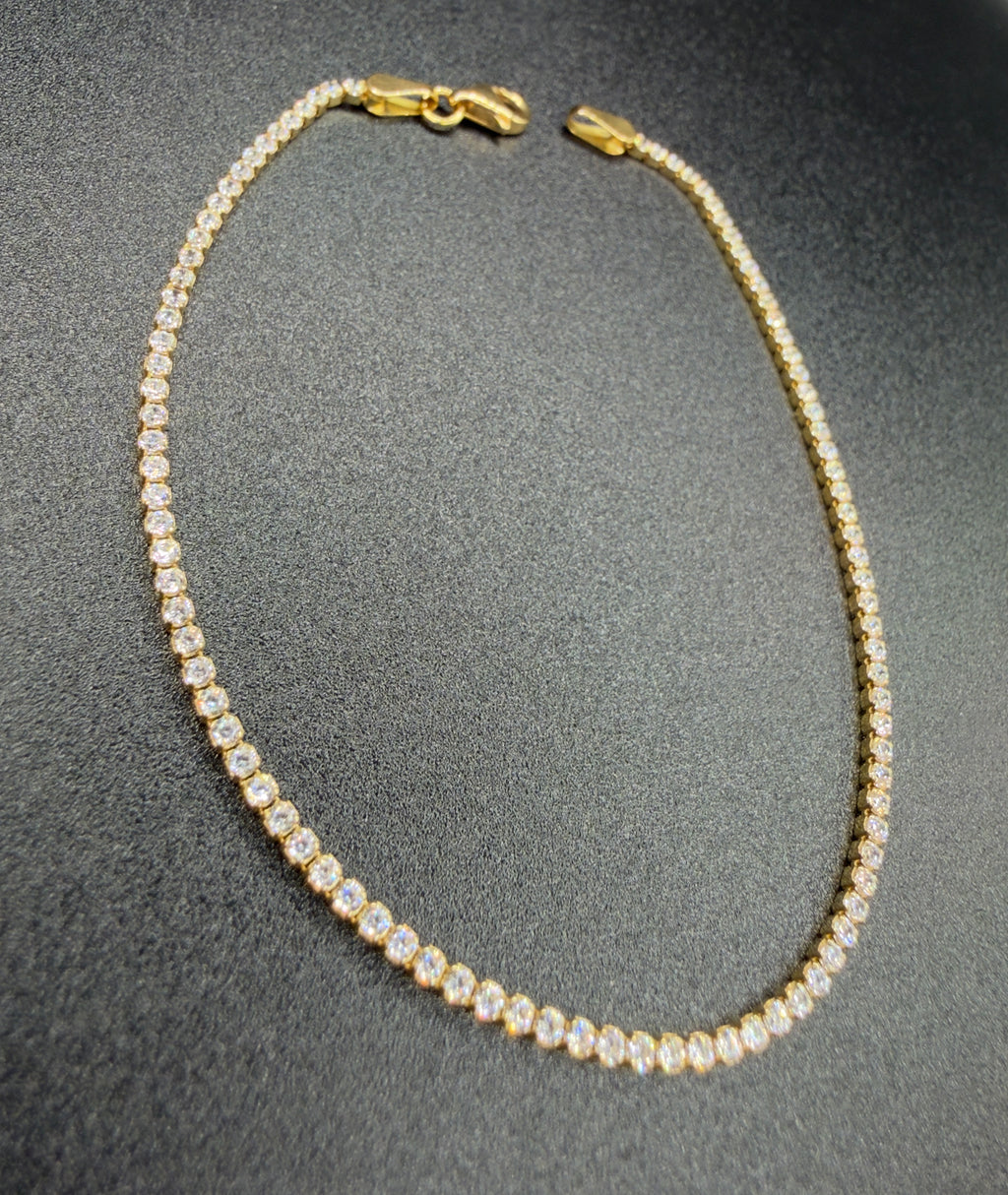 Pulsera estilo Tenis Blanca Oro 18K 2.68 g