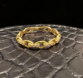 Anillo Banda Gucci Zirconia Blanca Oro 18K Italiano 1.38  g