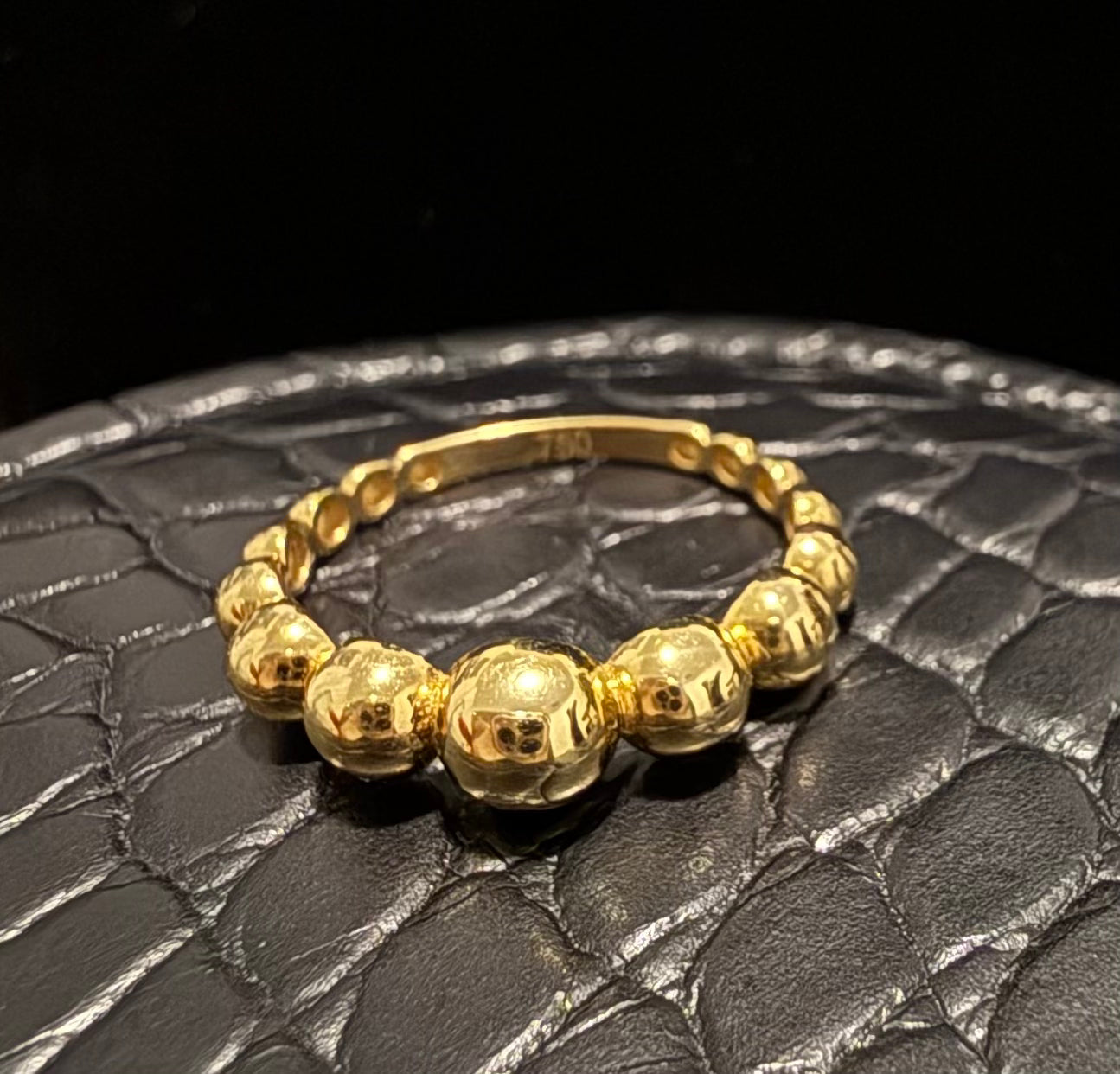 Anillo Balines Oro 18K Italiano 2.17  g