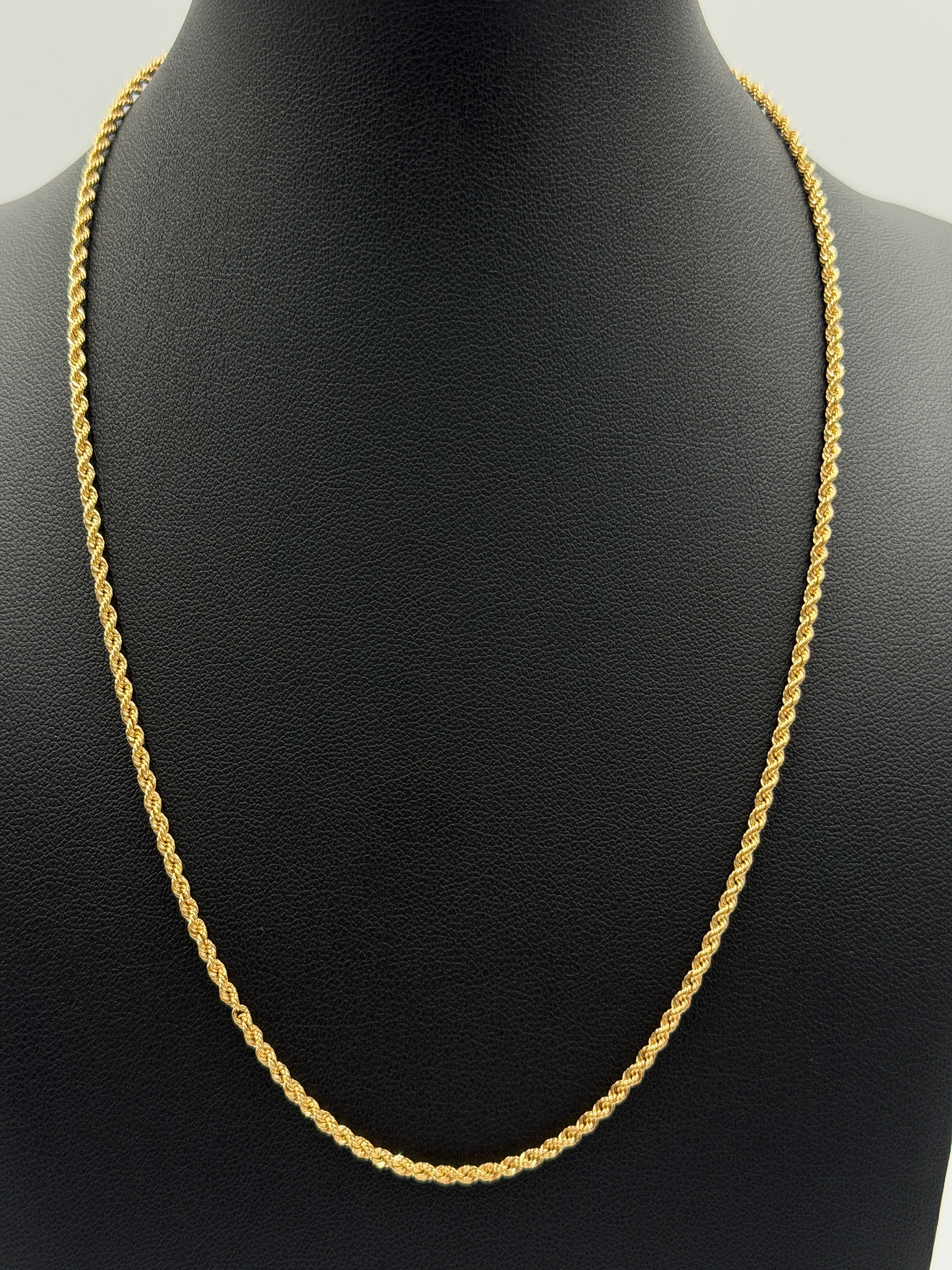 18K Gold Cord Rope & Bow Necklace – 2.65g