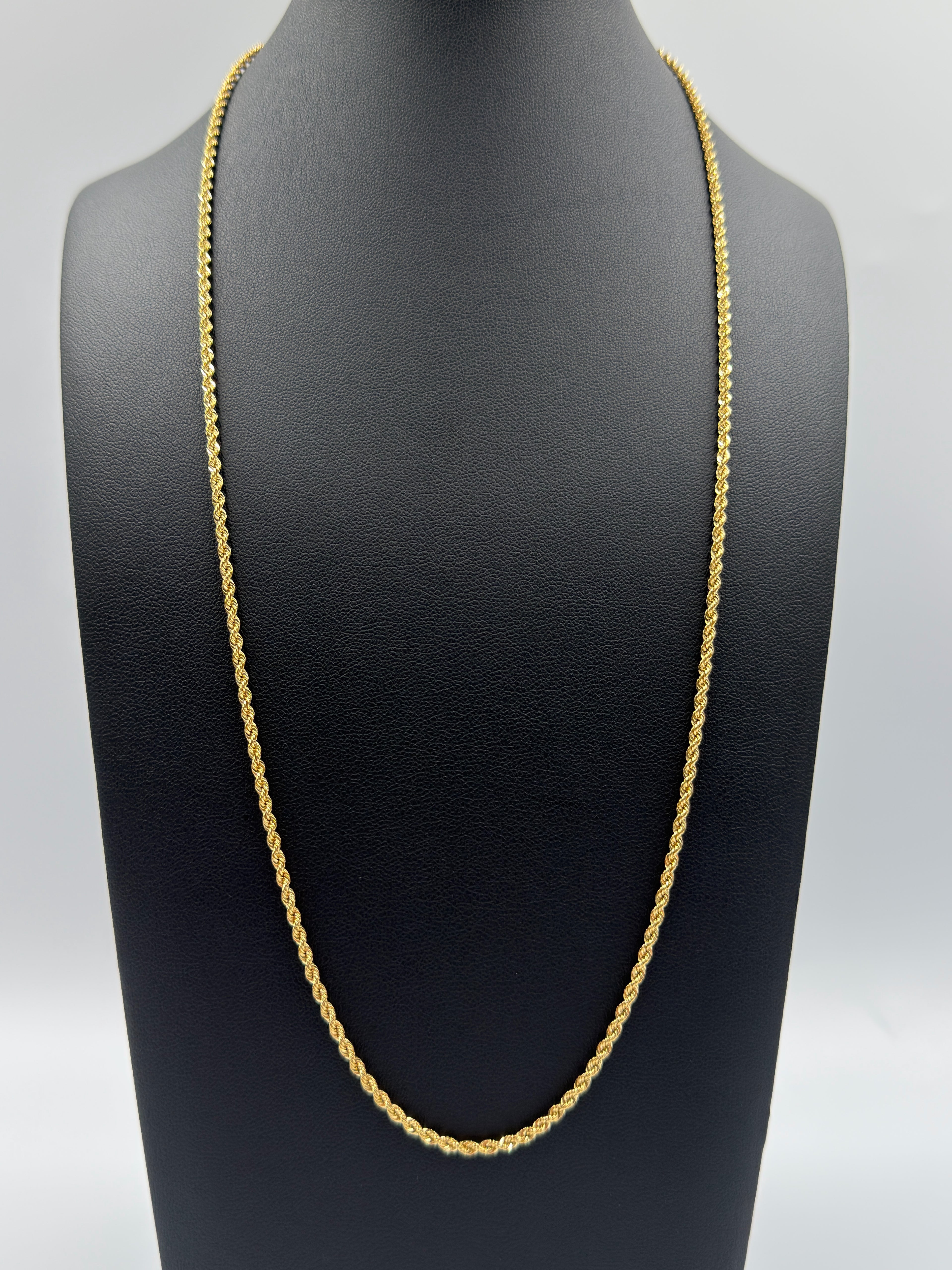 18K Gold Cord Rope & Bow Necklace – 3.58g