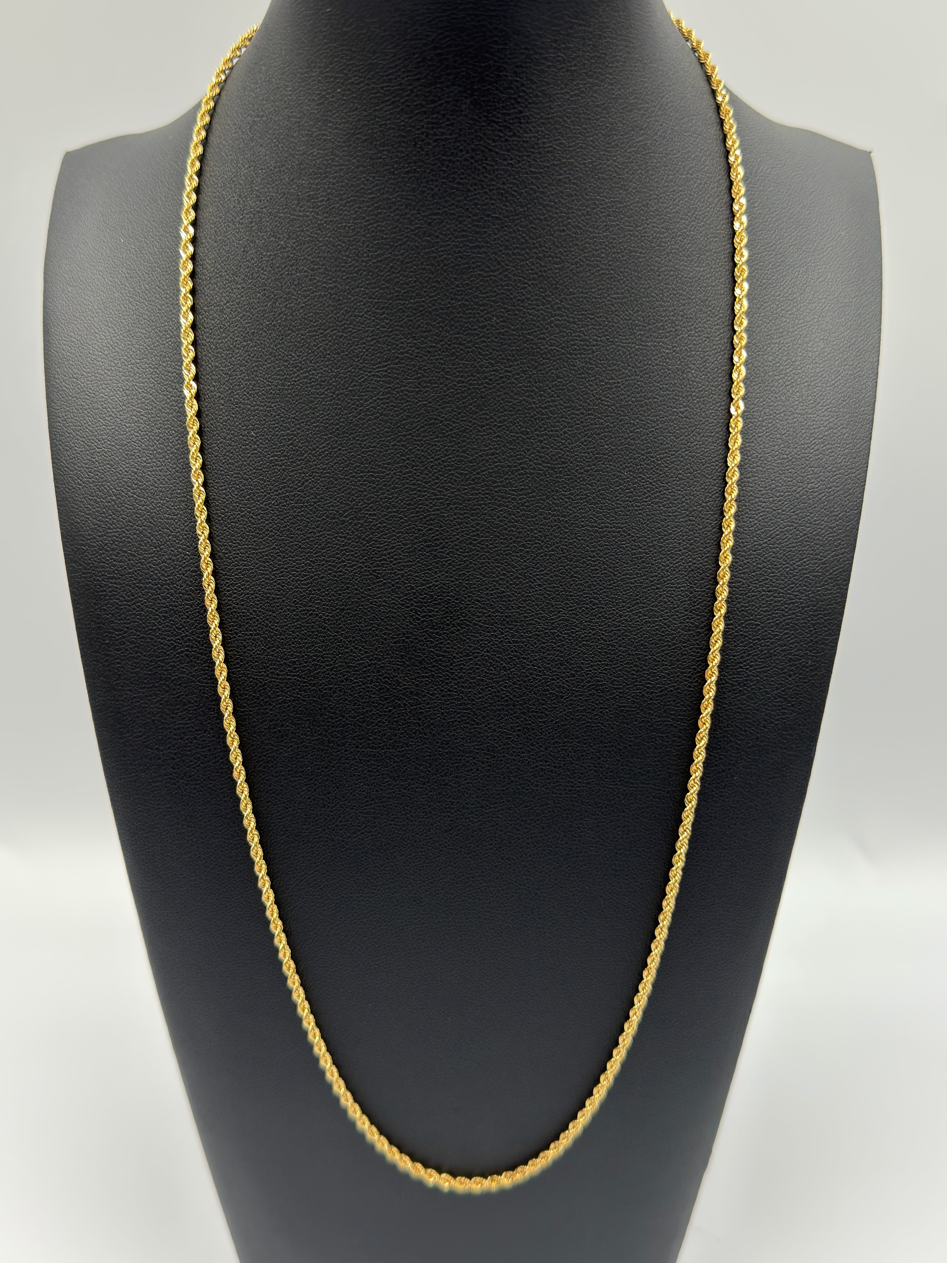 18K Gold Cord Rope & Bow Necklace – 3.58g