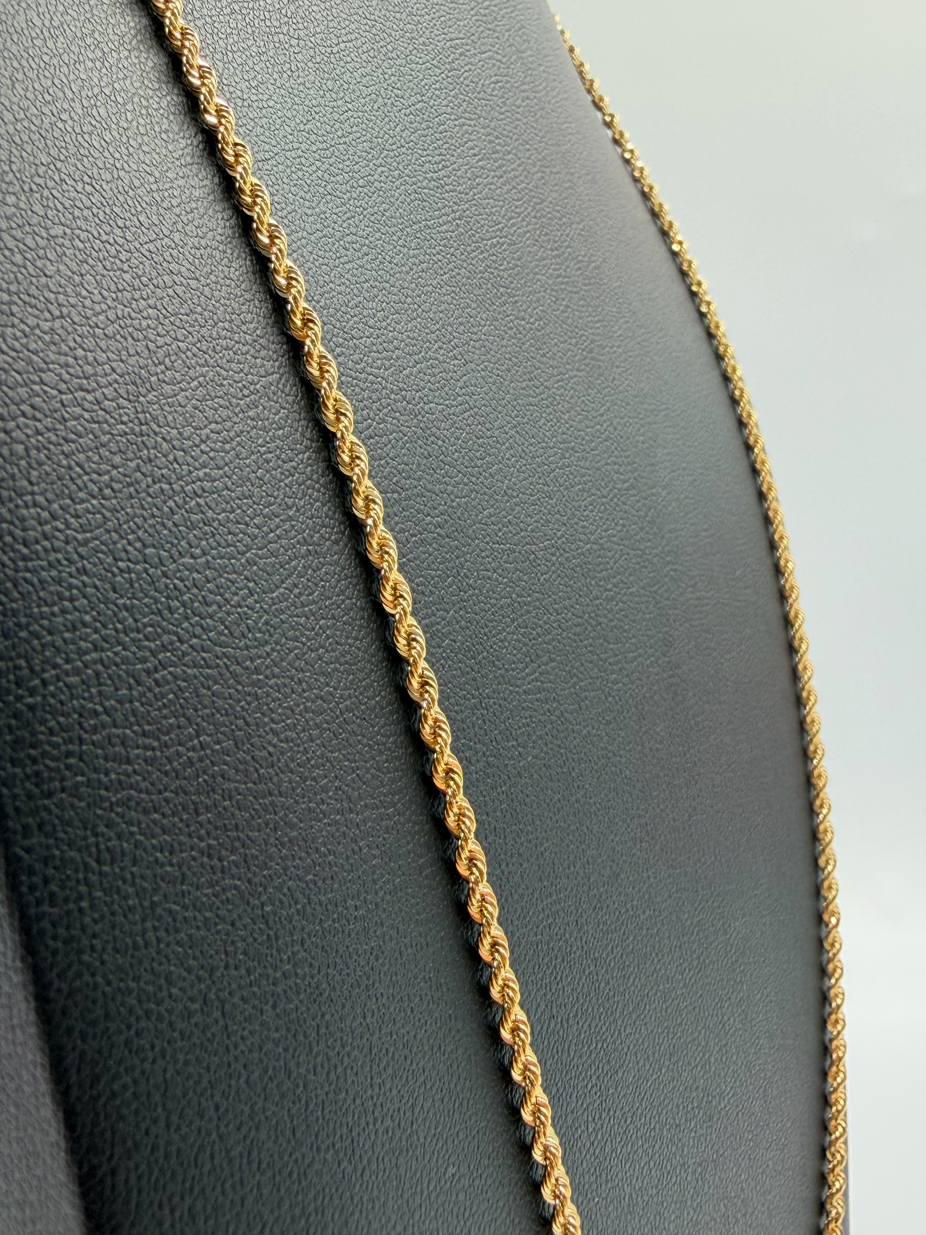 18K Gold Cord Rope & Bow Necklace – 3.58g