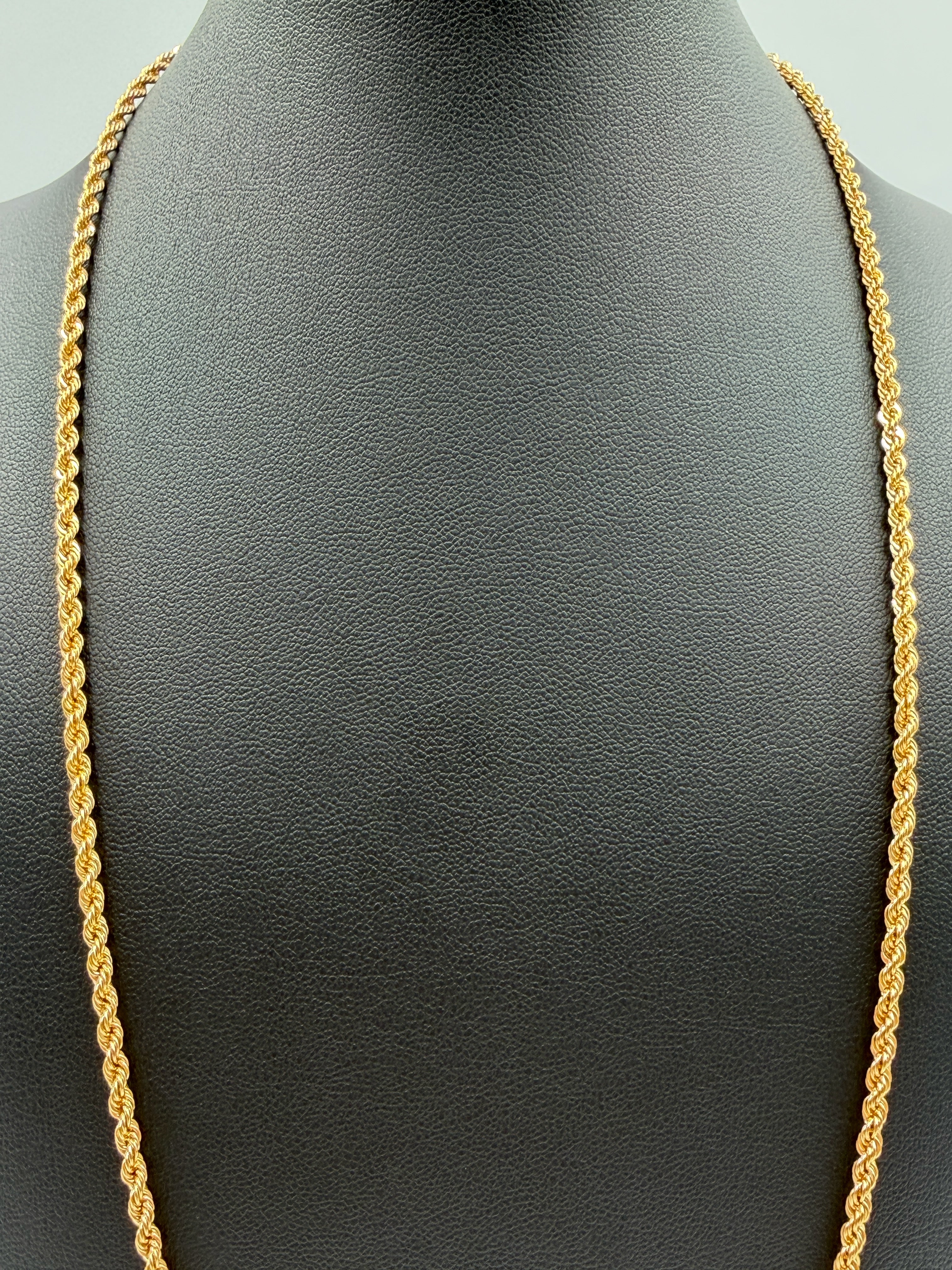 18K Gold Cord Rope & Bow Necklace – 5.65g