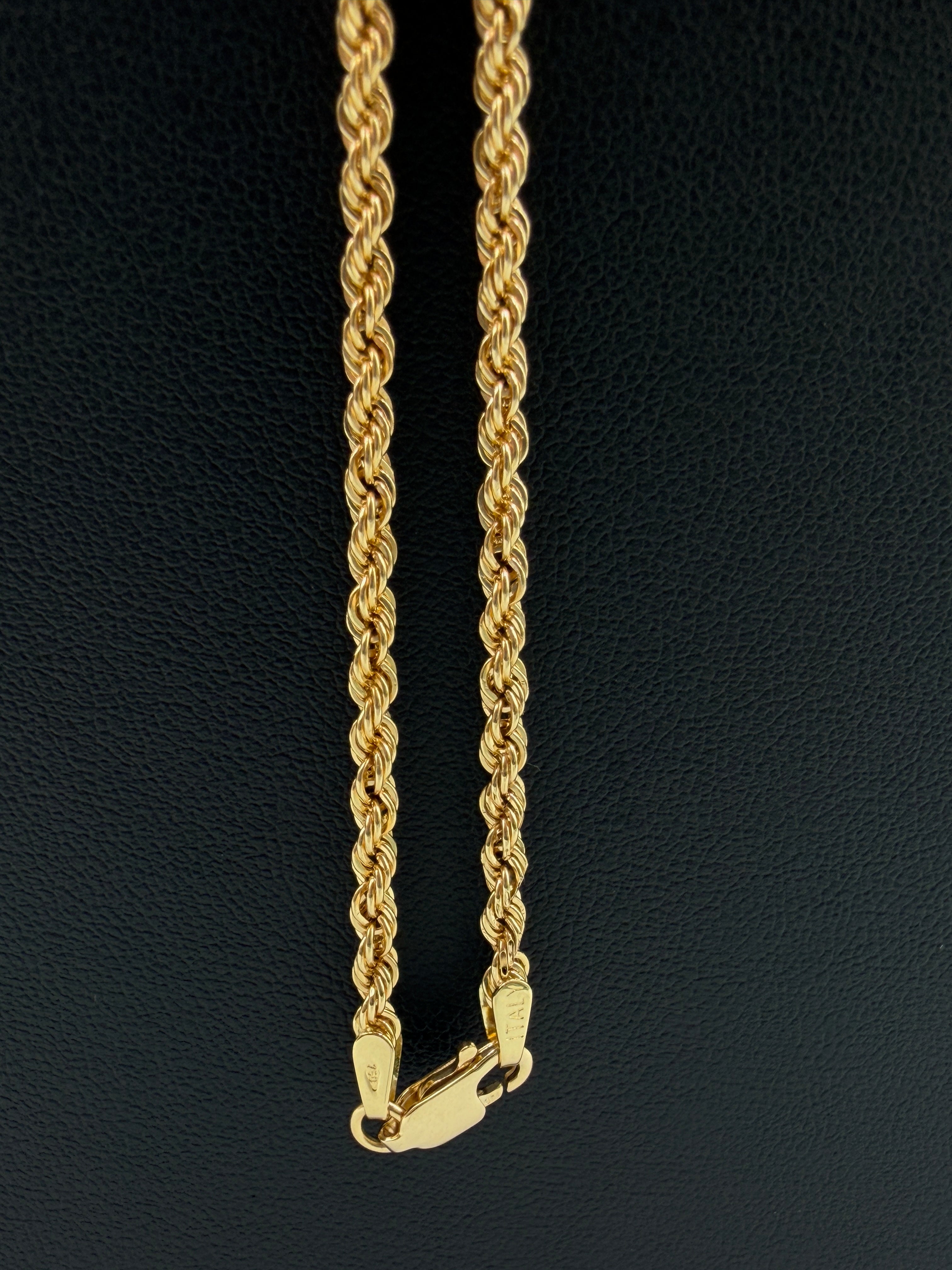 18K Gold Cord Rope & Bow Necklace – 5.77g