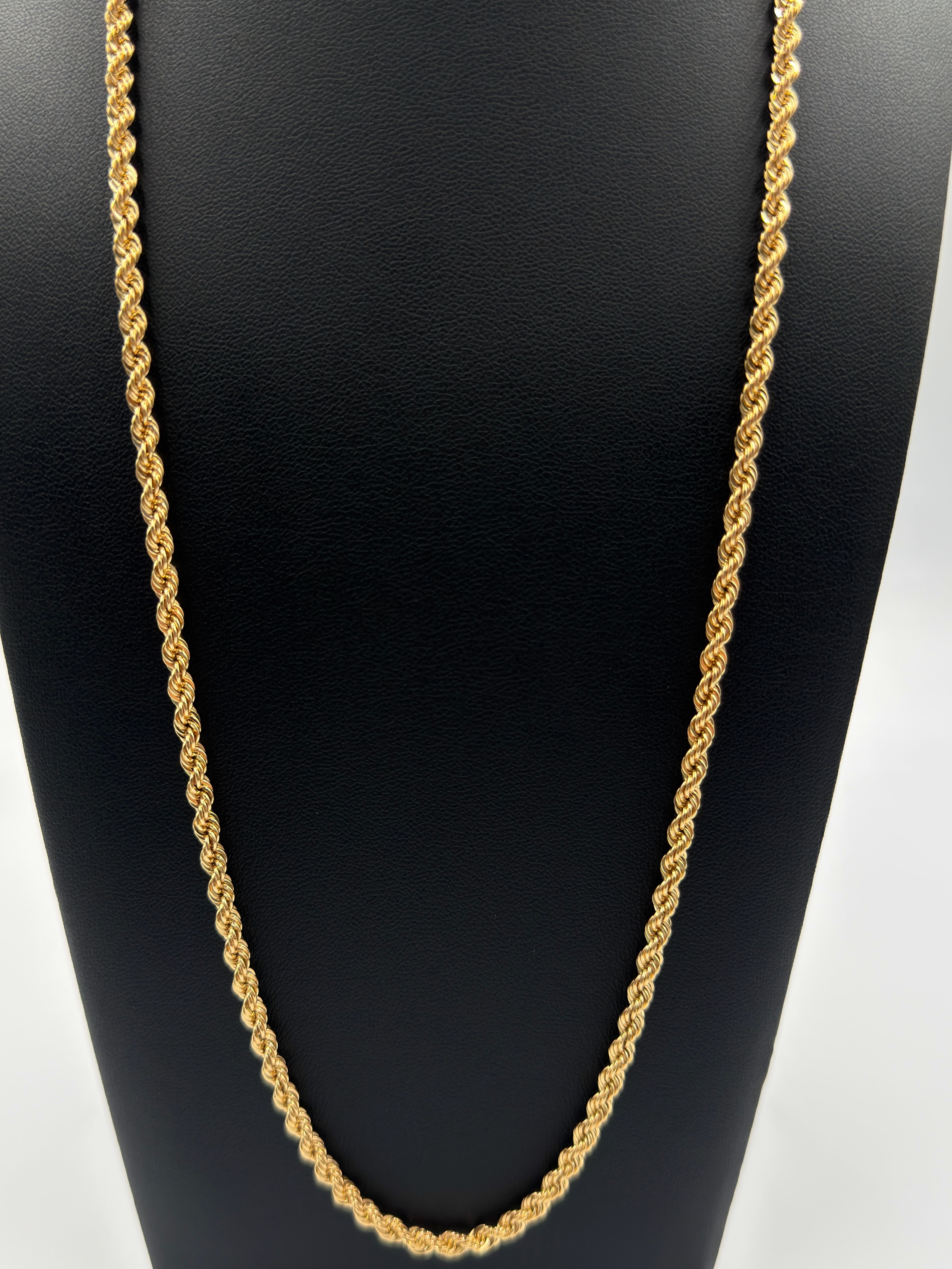 18K Gold Cord Rope & Bow Necklace – 12.36g