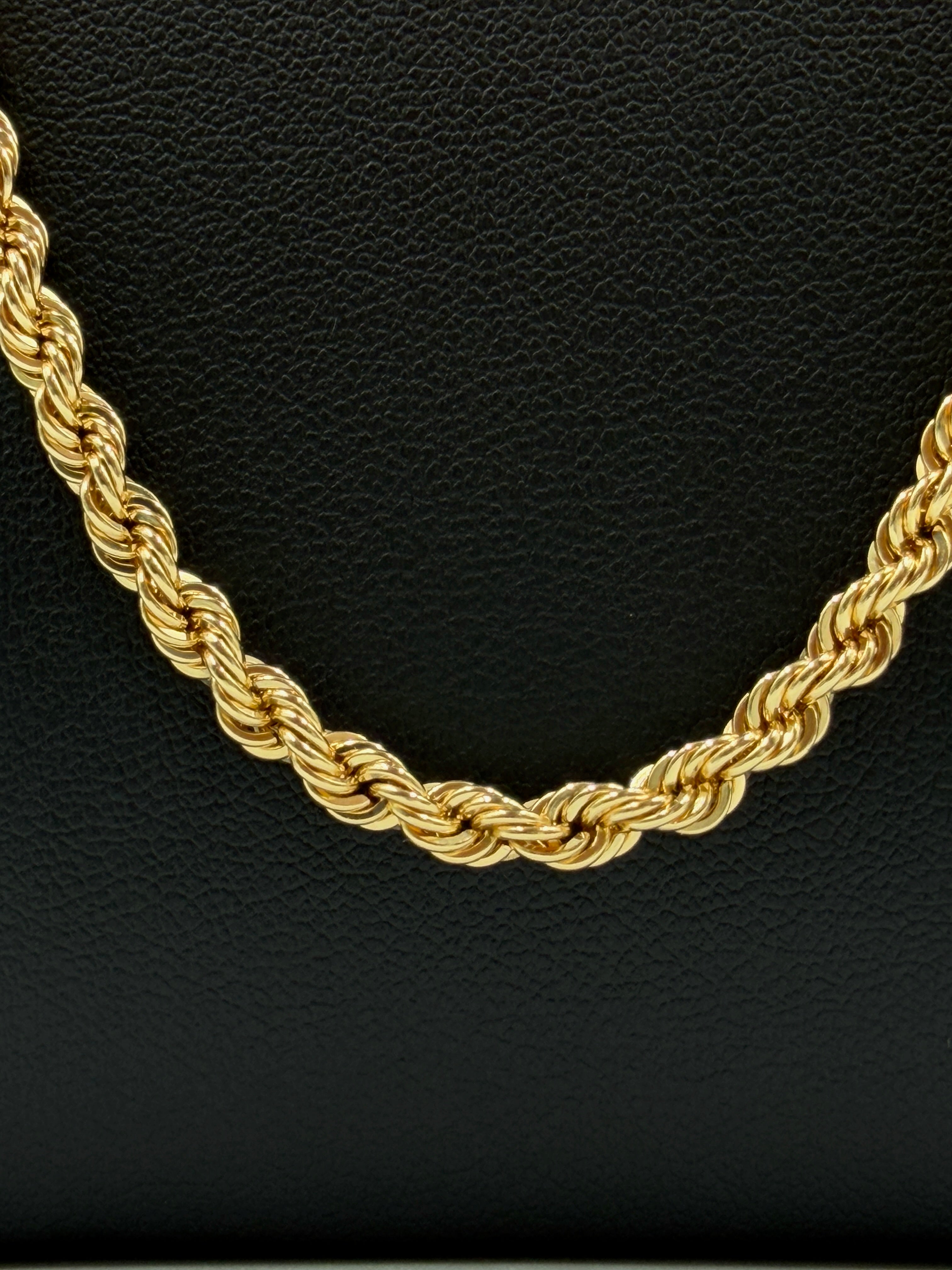 18K Gold Cord Rope & Bow Necklace – 12.36g