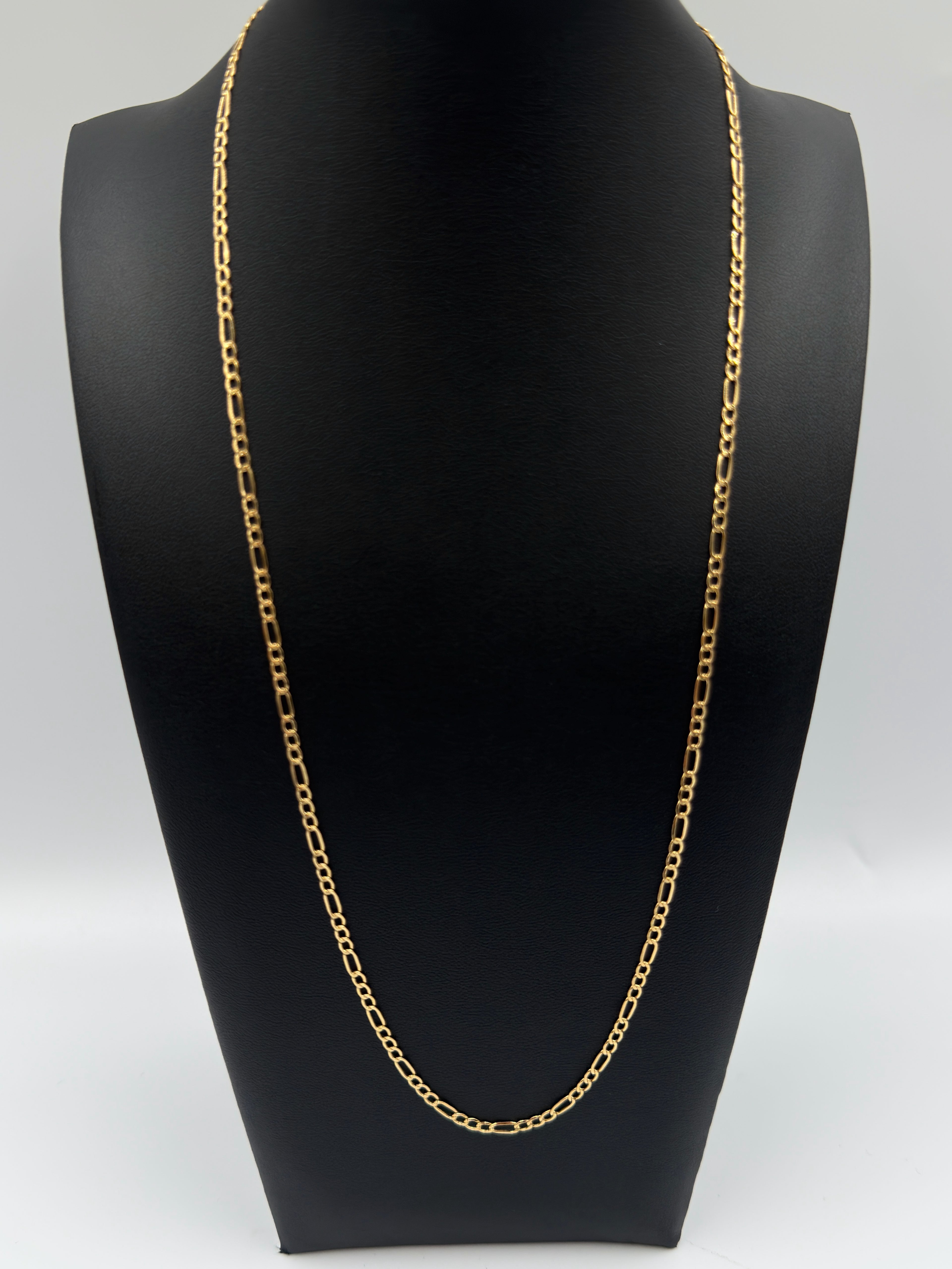 18K Gold Figaro Link Chain – 3 g
