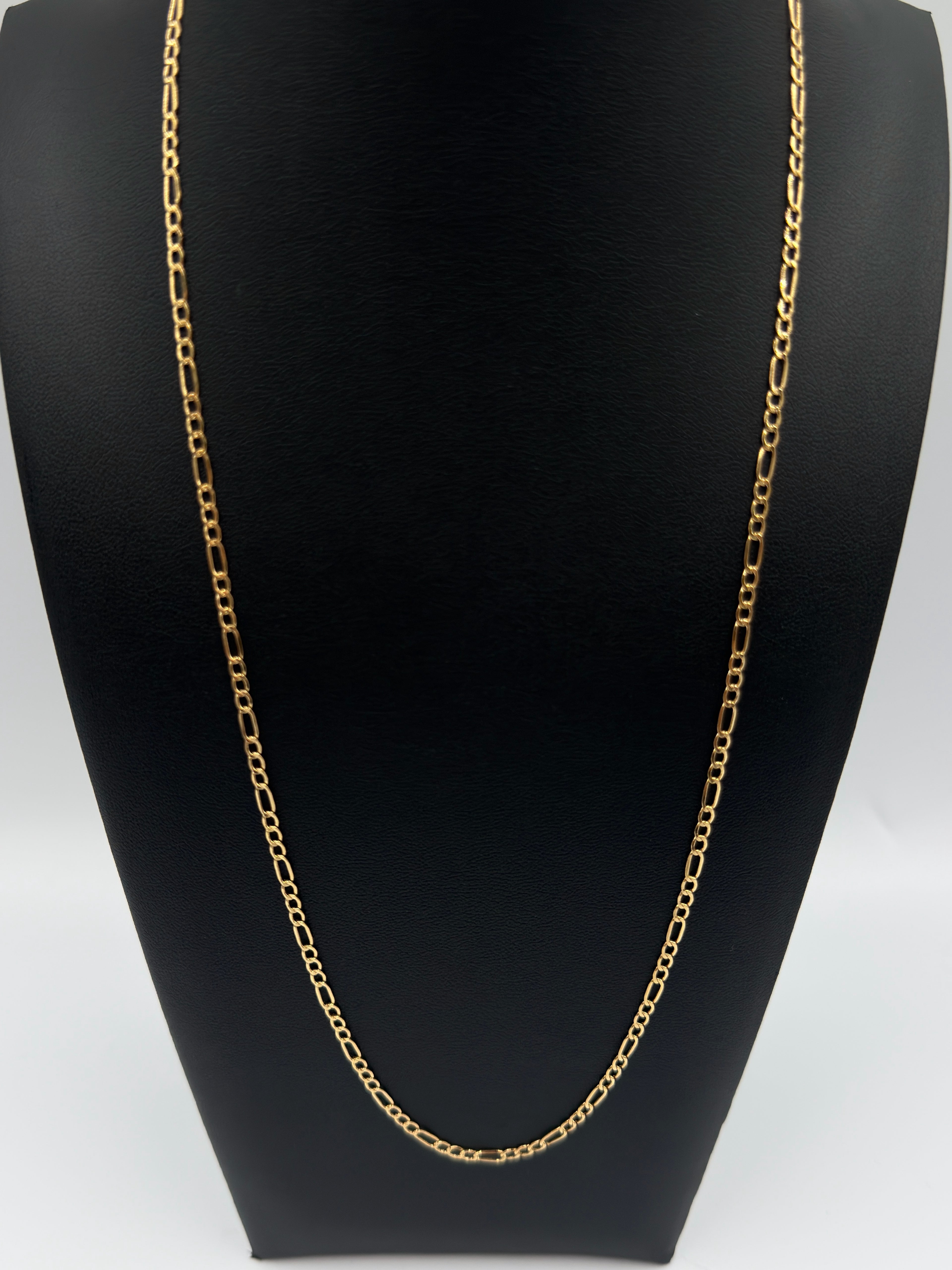 18K Gold Figaro Link Chain – 3 g