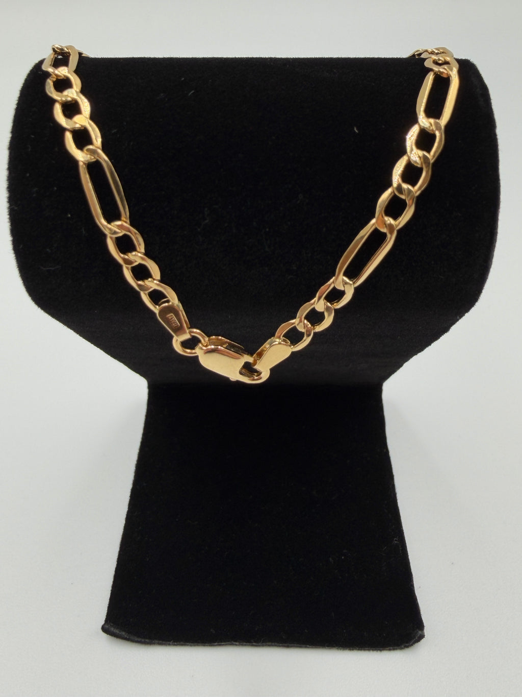 18K Gold Figaro Link Bracelet - 2.19g