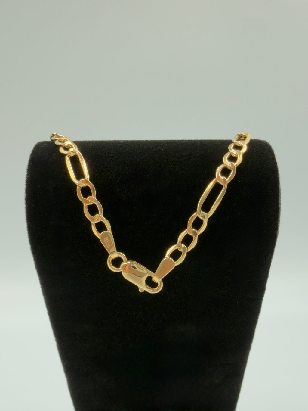 18K Gold Figaro Link Bracelet - 2.19g