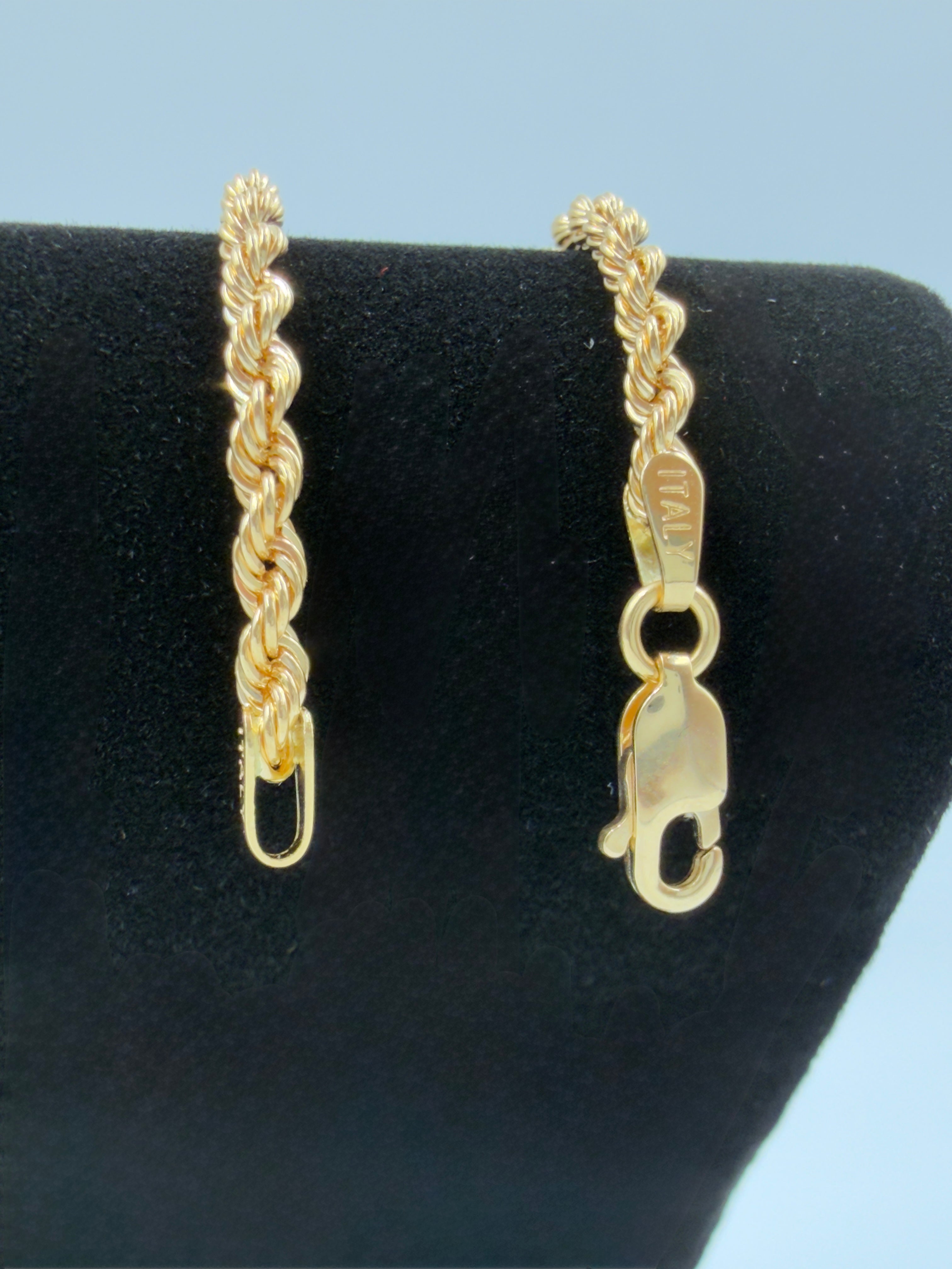 18K Gold Cord Rope & Bow Bracelet